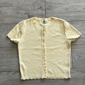 Yellow Scalloped Cardigan